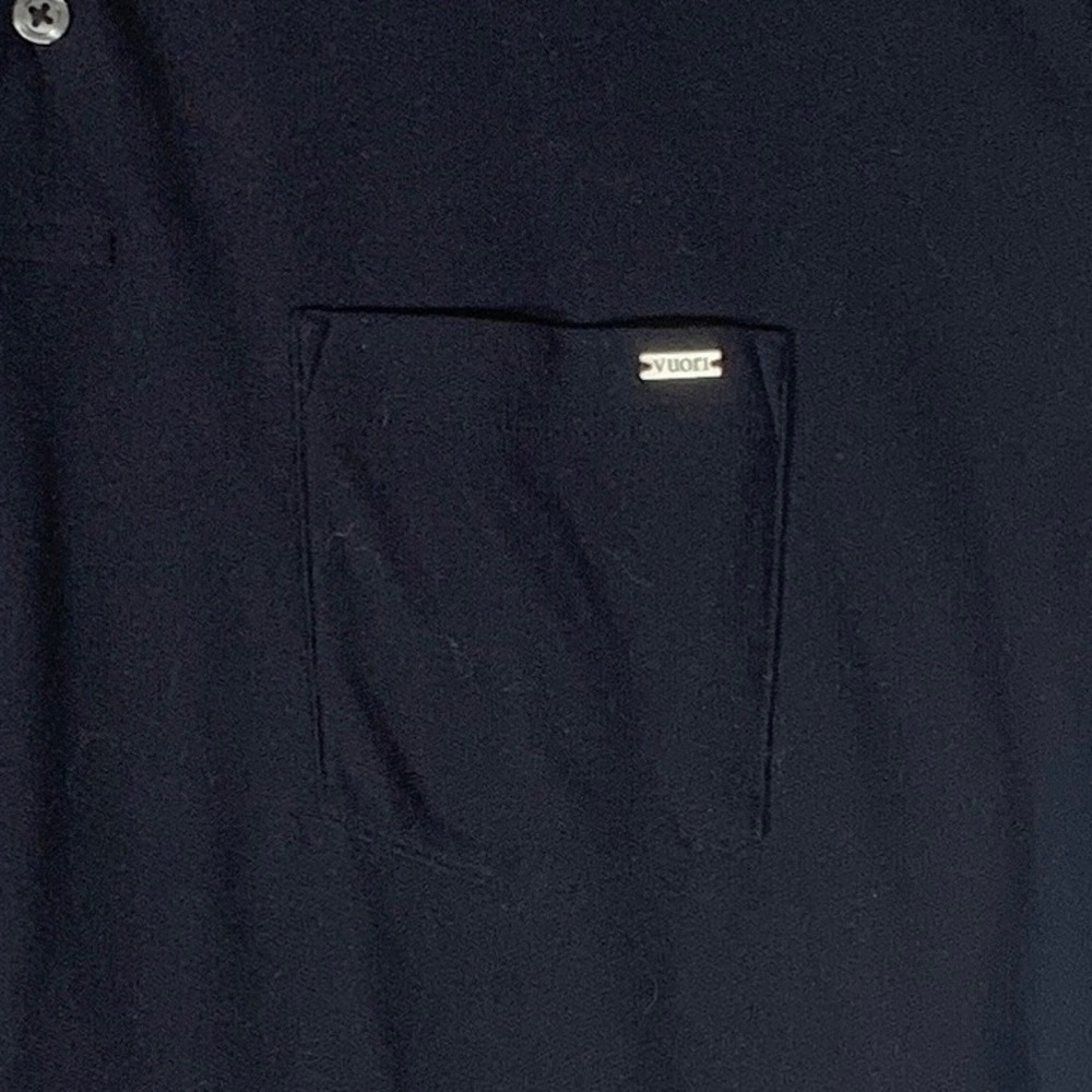 Vuori Ace Polo Shirt Mens XL Black Short Sleeve Polo Pocket Logo Athleisure - Picture 3 of 11